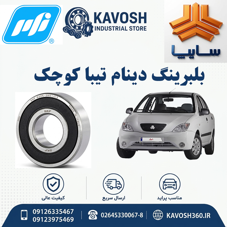 بلبرینگ دینام تیبا کوچک برند PFI
